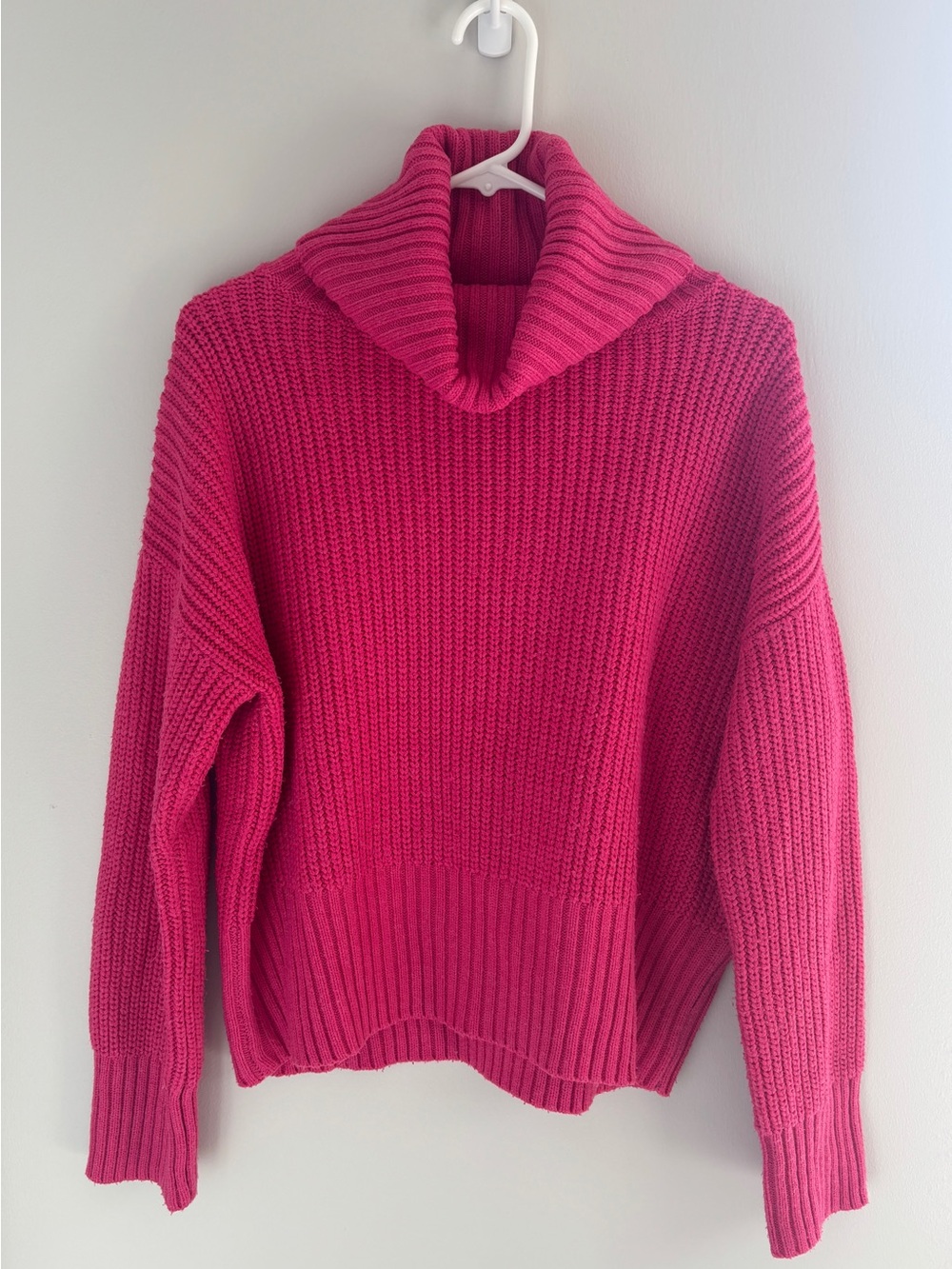 Sanctuary Ribbed Cowl Neck Sweater - Hot Pink